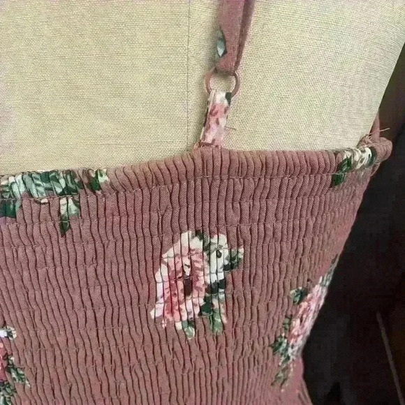 Xhilaration Size Small mauve Cute cabbage arose print, summer dress - Picture 5 of 8